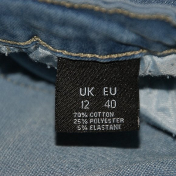 085 PRETTYLITTLETHING High Waisted Front Split Hem Skinny Jeans sz 8 - Picture 9 of 10